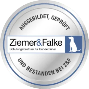 Zertifikatssiegel: Ausbildung zur Hundetrainerin bei Ziemer & Falke